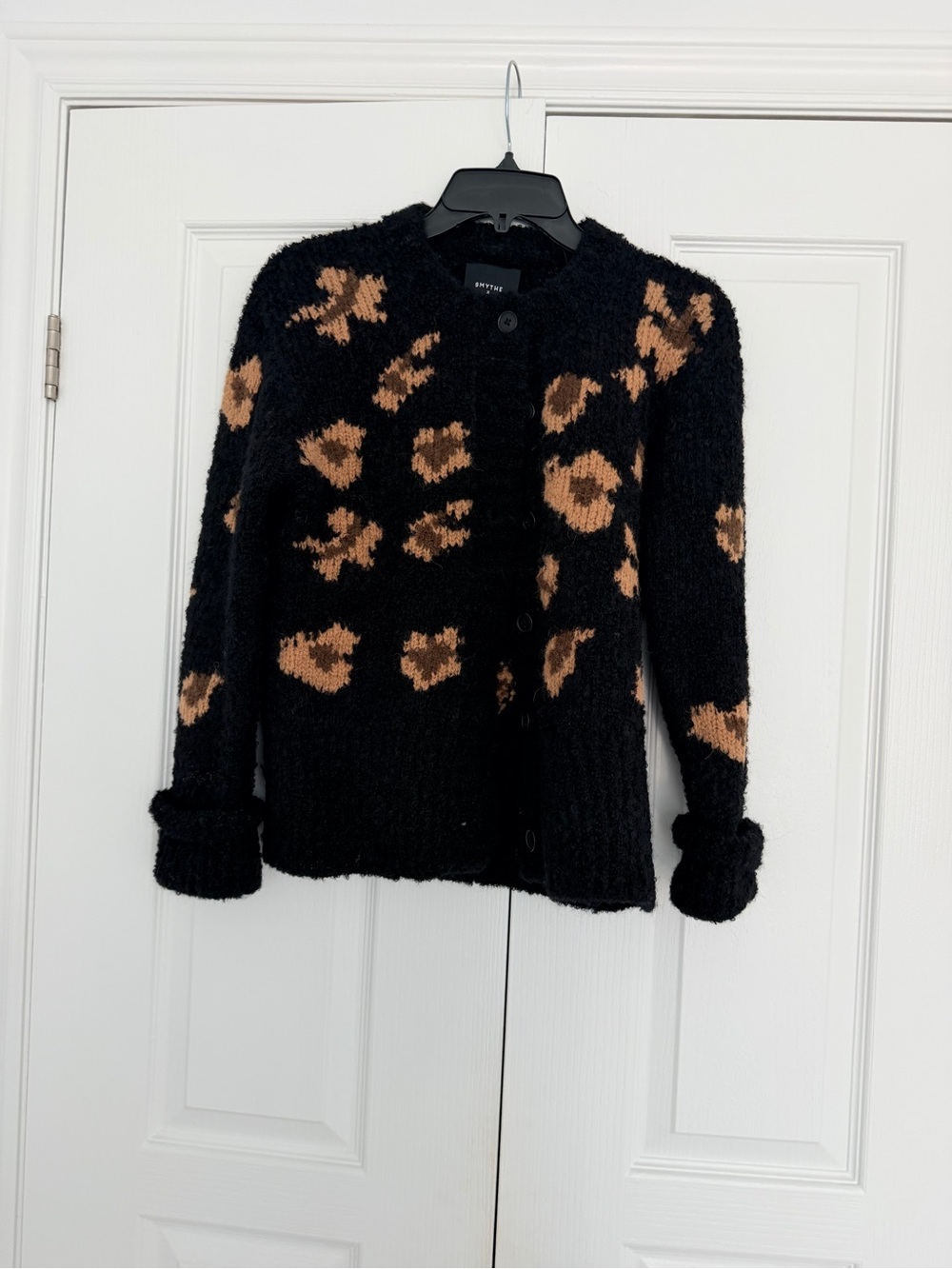 Smythe x Augden Animal Print Cardigan - Black/Brown